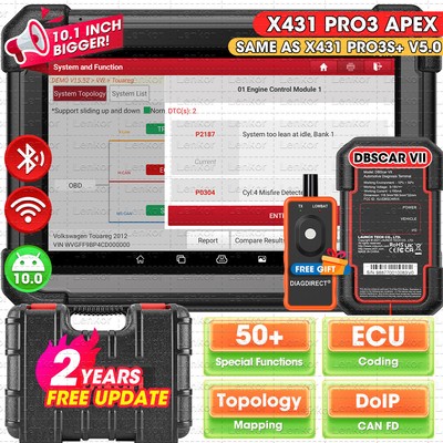 Launch X431 PRO3 APEX PRO3S+ Bidirectional Scan Diagnostic Scanner Key Coding US