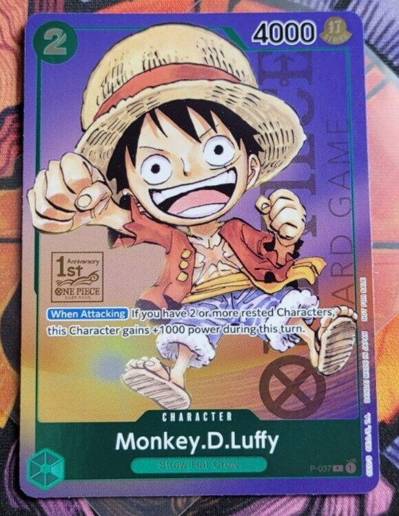 Monkey D Luffy P-037 1st Anniversary Tournament Promo Holo	One Piece Card Englis