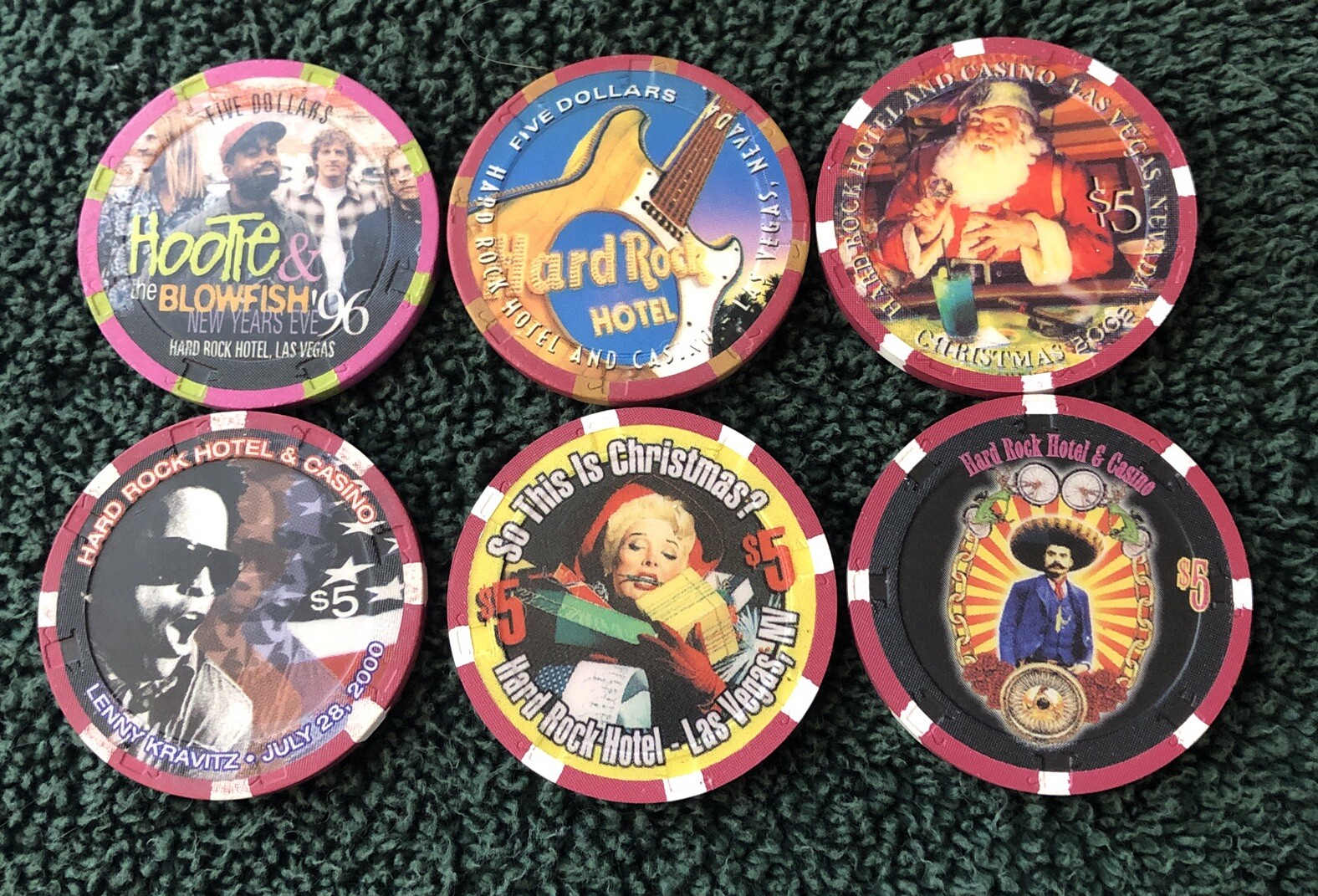 Lot Of 5 Hard Rock Casino Chips eBay