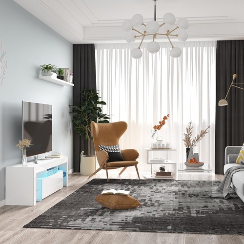 HOMCOM 32" Long Rectangle All Acrylic 15mm Thick Waterfall Coffee Table Clear - Picture 6 of 9