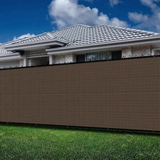 8FT Tall Fence Privacy Screen Shade Cover Breather Mesh Cover Brown UV Block