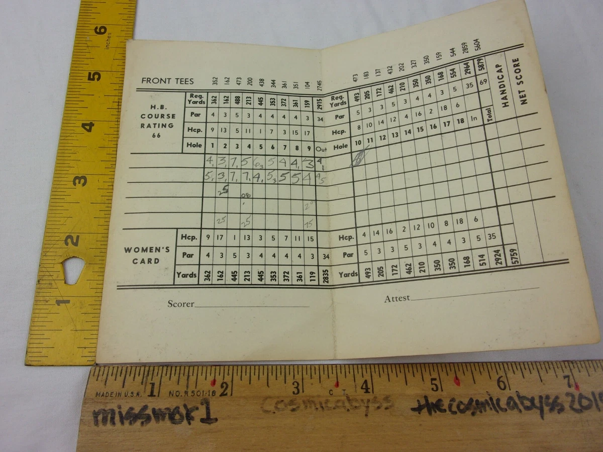 Huntington Beach Golf Course CA VINTAGE 1960s golf scorecard Country Club |  eBay