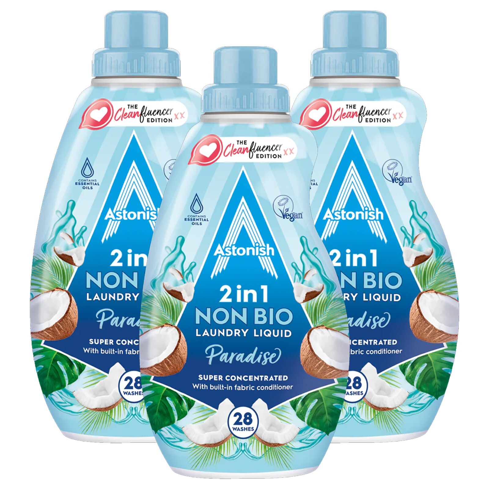 3 x Astonish Laundry Liquid Detergent Non Bio Fabric Conditioner