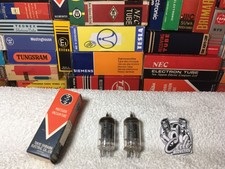 2 Rare Nos Longplate Dgetter Mazda Matsuda 12ax7 Ecc83 ~ Earlytoshiba Audiotubes
