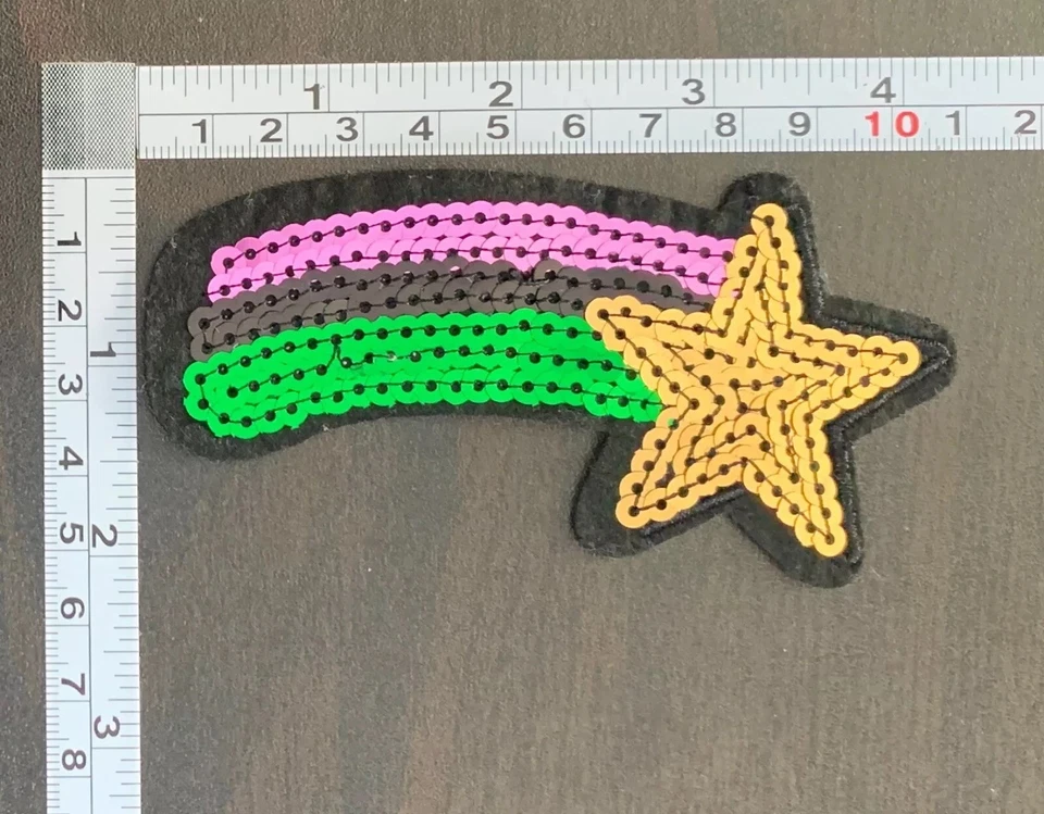 Shooting Star Sequin Sew On Patch - Image 3 of 3