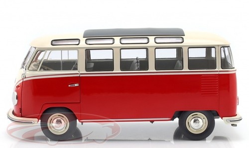 NEW*** 1962 Volkswagen VW T1 Samba bus Red / white 1:18 Solido - Picture 3 of 4