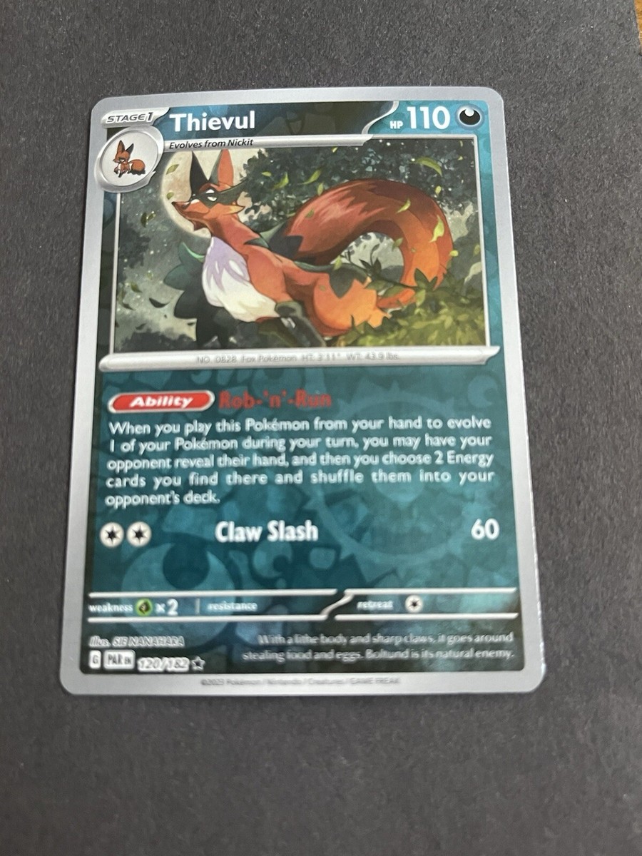 Pokemon TCG Thievul 120/182 Sv04: Paradox Rift Holo Rare | eBay