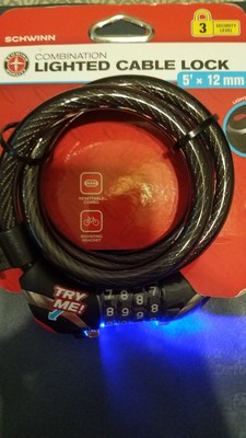 schwinn combination lighted cable lock