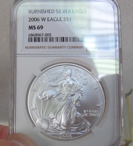 2006 W Burnished Silver Eagle $1 NGC MS- 69
