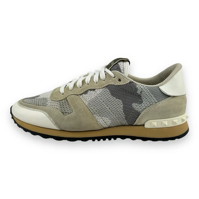 VALENTINO ROCKRUNNER White Mesh Camo Men's Trainers Size UK 6 EU 40
