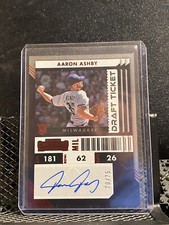Aaron Ashby 2022 Contenders Draft Ticket Red Foil Auto (RC) #70/75 - Brewers