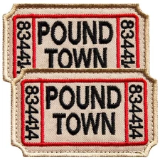 2-Piece Ticket to Pound Town Patch Set, Embroidered Tactical Patches