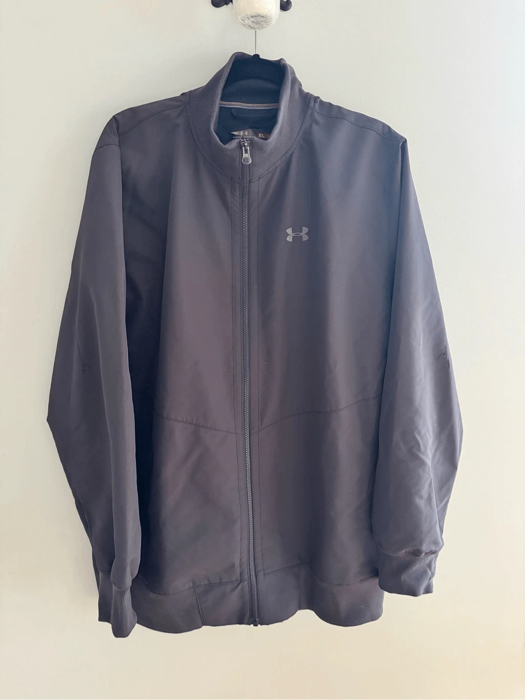 Under Armour Men’s XL Gray Fleece Lined Full Zip Jacket Coat Pockets