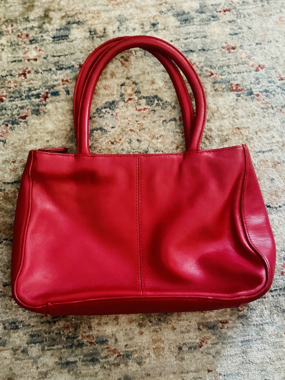 Vintage 70s ETIENNE AIGNER Red Leather Handbag Purse Excellent