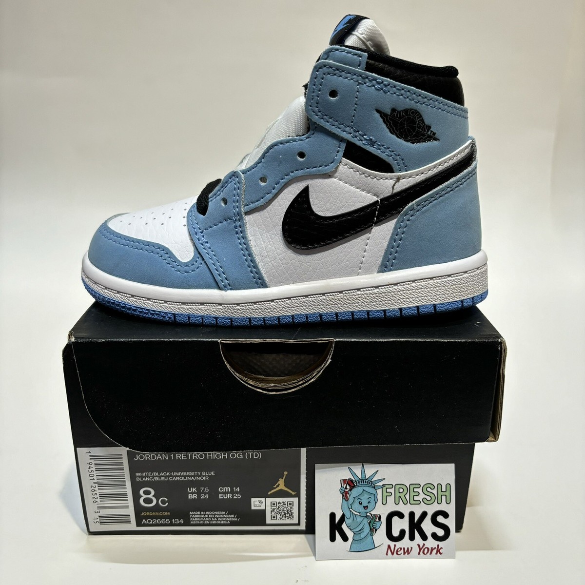 Jordan High University Blue Toddler Size 8c Child New (EUR 25