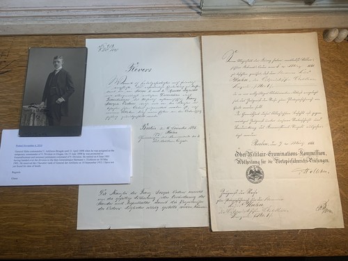 Prussian General - Documents w/reearch Grand Cross 1861 Doc & 1895