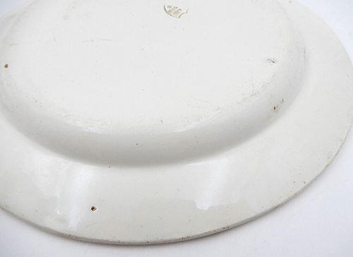 ANTIQUE P&H CHOISY BATTLE SCENE #11 CREAMWARE PLATE ~ MADE IN FRANCE - Picture 13 of 19