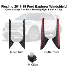 2011-2019 Ford Explorer Windshield Outer and Inner Trim R & L Side +Clips DW1843