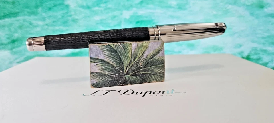 ST Dupont Olympio Leather & Palladium Fountain Pen 480850M WALLET LG705204 NEW - Image 2 of 4