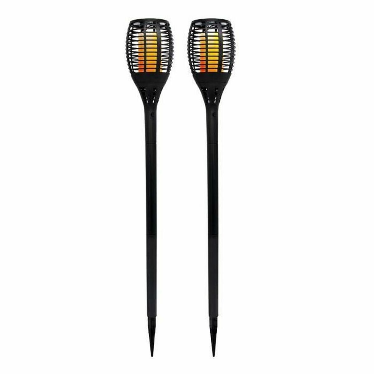 Set di torce solari da giardino Lumi Garden Maity Sun Mini Nero Plastica 70 cm