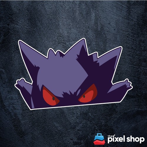 Gengar Peeking Sticker ute toad 4x4 window bumper funny car decal pokemon - Picture 4 of 4