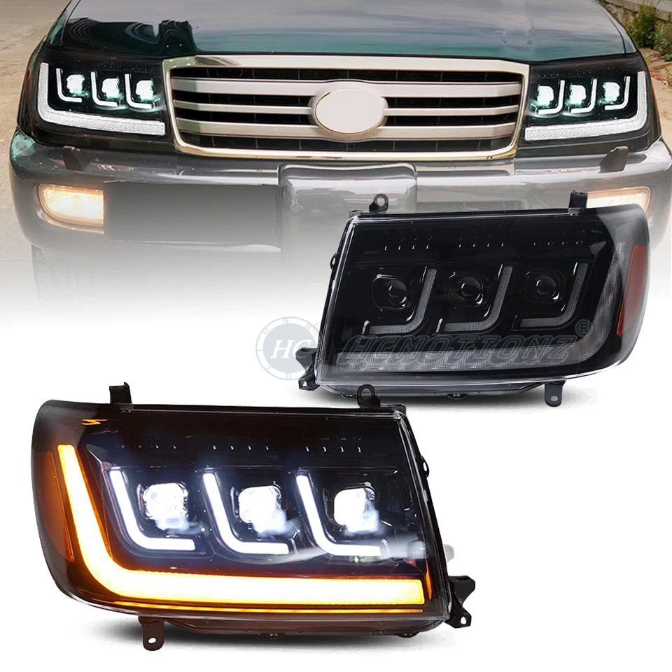 Подходит для Toyota Land Cruiser 1998-2007 DRL светодиодная передняя фара динамическая сборка - Изображение 2 из 4