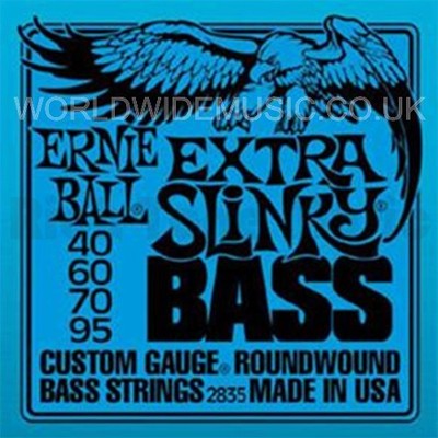Ernie Ball Extra Slinky Nickel Roundwound Bassgitarrensaiten - 40 60 70 95