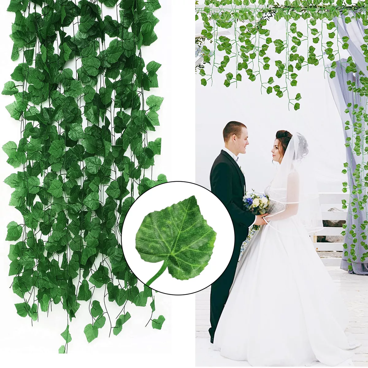 Decorative Ivy Vine 24pcs Artificial Greenery Vines Fake Leaves Ivy Garland