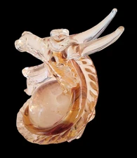 Dynasty Gallery Blown Glass Dragon w/ Gold Aventurine 9" Tall