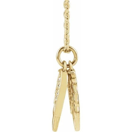 Collar Colgante Ala Ángel Diamante Amarillo Blanco Oro Rosa 14K Platino Esterlina - Imagen 2 de 7