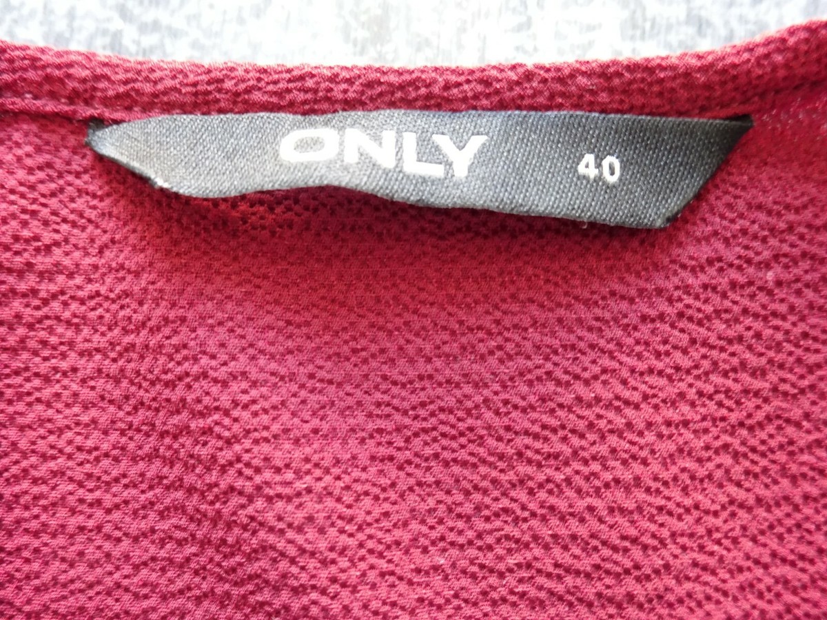 Chemisier Only Femme Rouge Bordeaux Maille Fine - Taille M (FR40)