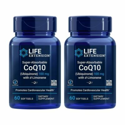 Life Extension Super-Absorbable CoQ10 (Ubiquinone) with d-Limonene 100 mg 60X2PK