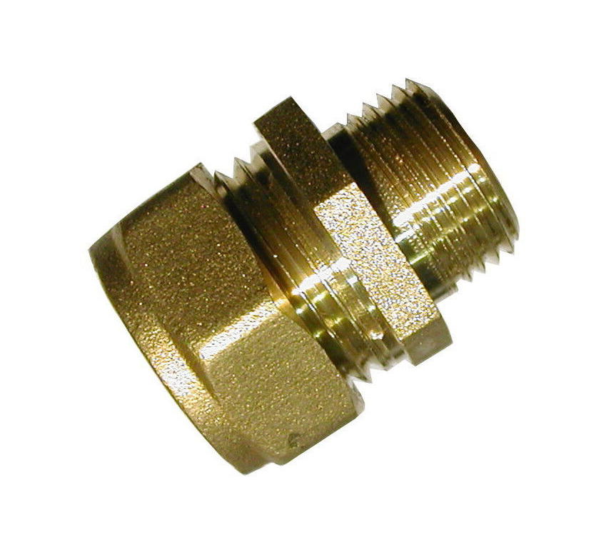 15mm Compression x 3/8"" BSP Male Iron Straight Adaptor | Brass Fitting