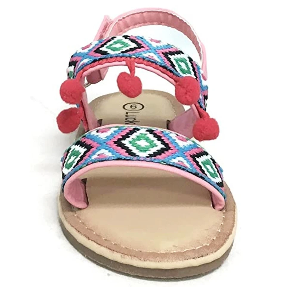 Sandalias Lucky Top Crema-12A Bebé Niñas Adorables Flecos Gladiador Rubor 4 Foto 2 de 4