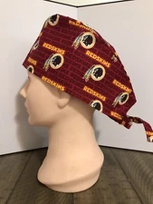 Scrub or Chef Hat Medical Nursing Chemo Skull Cap Redskins Cotton Fabric