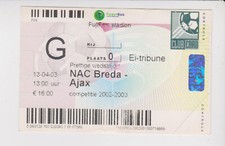 Kolekcjoner Używany bilet / Entrada NAC Breda v Ajax Amsterdam 13-04-2003