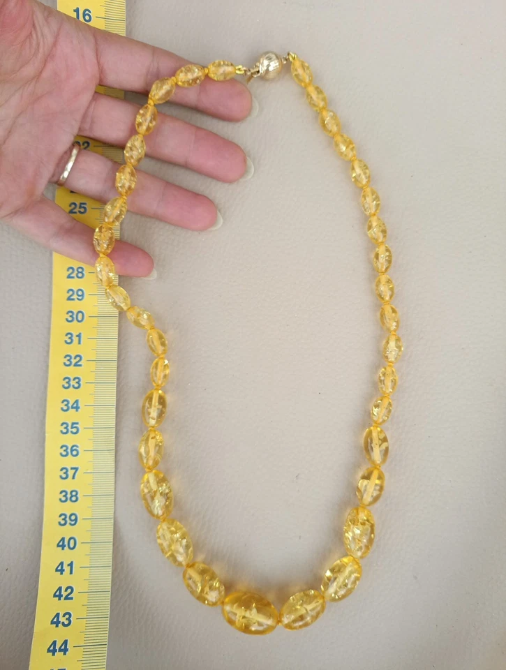 Top COLLANA AMBRA NATURALE baltica ARGENTO 925 cm 63 nuova - Immagine 4 di 4