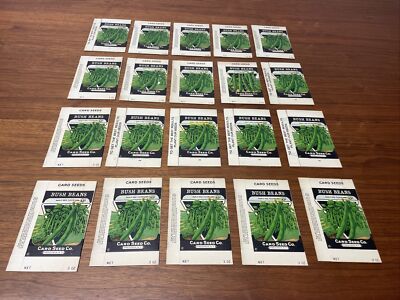 Antique Depression Era Card Seed Co Fredonia NY Bush Beans Box Lot of 20 KG JD