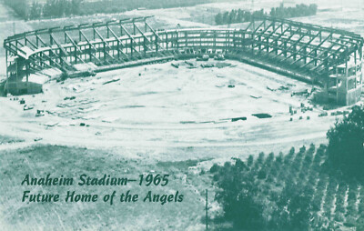 Postcard 1965 Anaheim Stadium Future Home of the Angels Construction Baseball