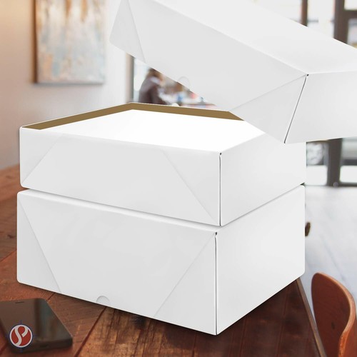 Case of White Letterhead Folding Boxes - Size 7 1/4" x 10 1/2" x 2" - 200 Boxes - Picture 3 of 4