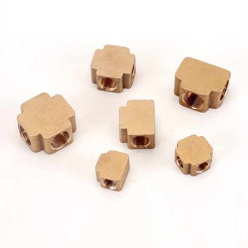 Brass BSP Female Tee 3 Ways / Cross 4 Ways Pipe Fitting Connector 1/8" 1/4" 3/8" - Picture 2 of 13