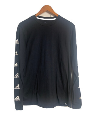 Adidas Running Response Shirt Mens Size M Black Long Sleeve LOGO