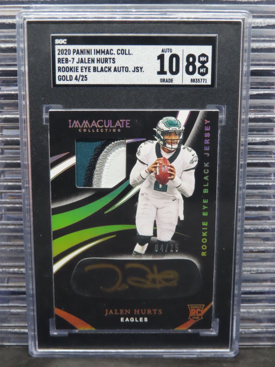 Jalen Hurts Panini Immaculate Collection Rookie Eye Black Jersey Autographs #REB7 Gold