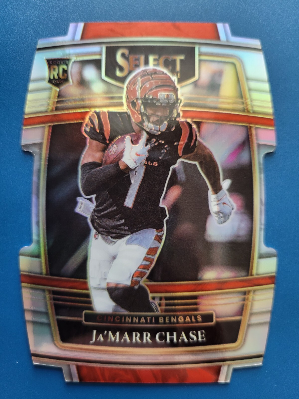 Ja'Marr Chase 2021 PANINI SELECT ROOKIE RC SILVER DIE-CUT #47 CINCINNATI BENGALS