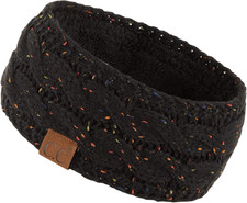 Winter Fuzzy Fleece Lined Thick Knitted Diagonal Stripes Criss-Cross Pattern Hea