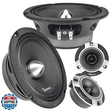 Timpano 1500 Watts Bundle 2X 6.5 Midrange Speakers TPT-MR6-4 Bullet 500 Watts