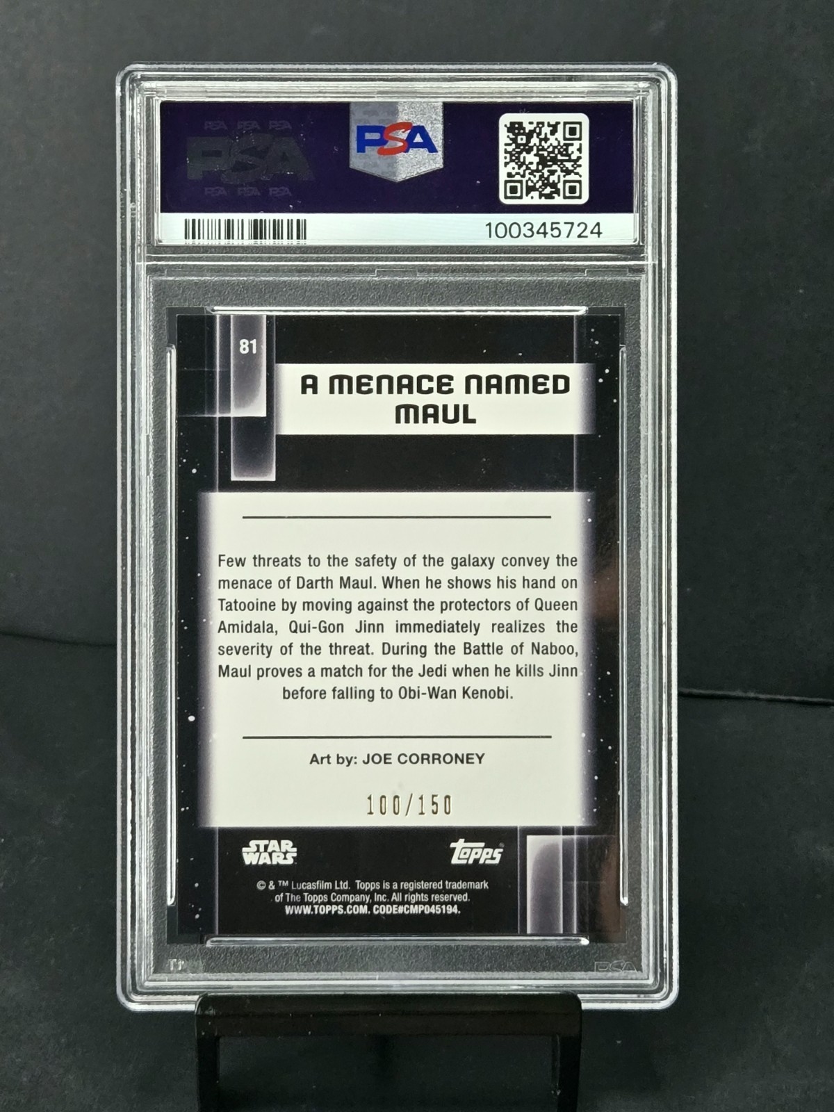 2021 Topps Star Wars Galaxy A Menace Named Maul Atomic Refractor PSA 10 /150 #81 view 3