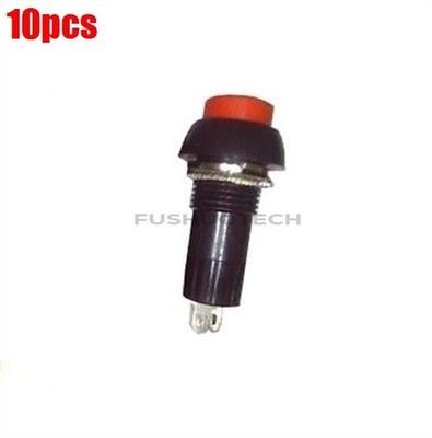 10Pcs Push-Button Switch Red   Dash Off-On N/O Ac 250V 1.5A PBS-11B I ay #zv
