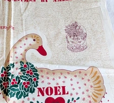 Country Classics Christmas Goose Centerpiece Fabric Panel 45" Wide x 36" High