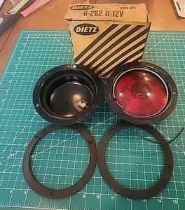 Vtg Dietz Red 4¼" Recessed Mount Rear Stop Tail & Turn Signal Light Parts - 120